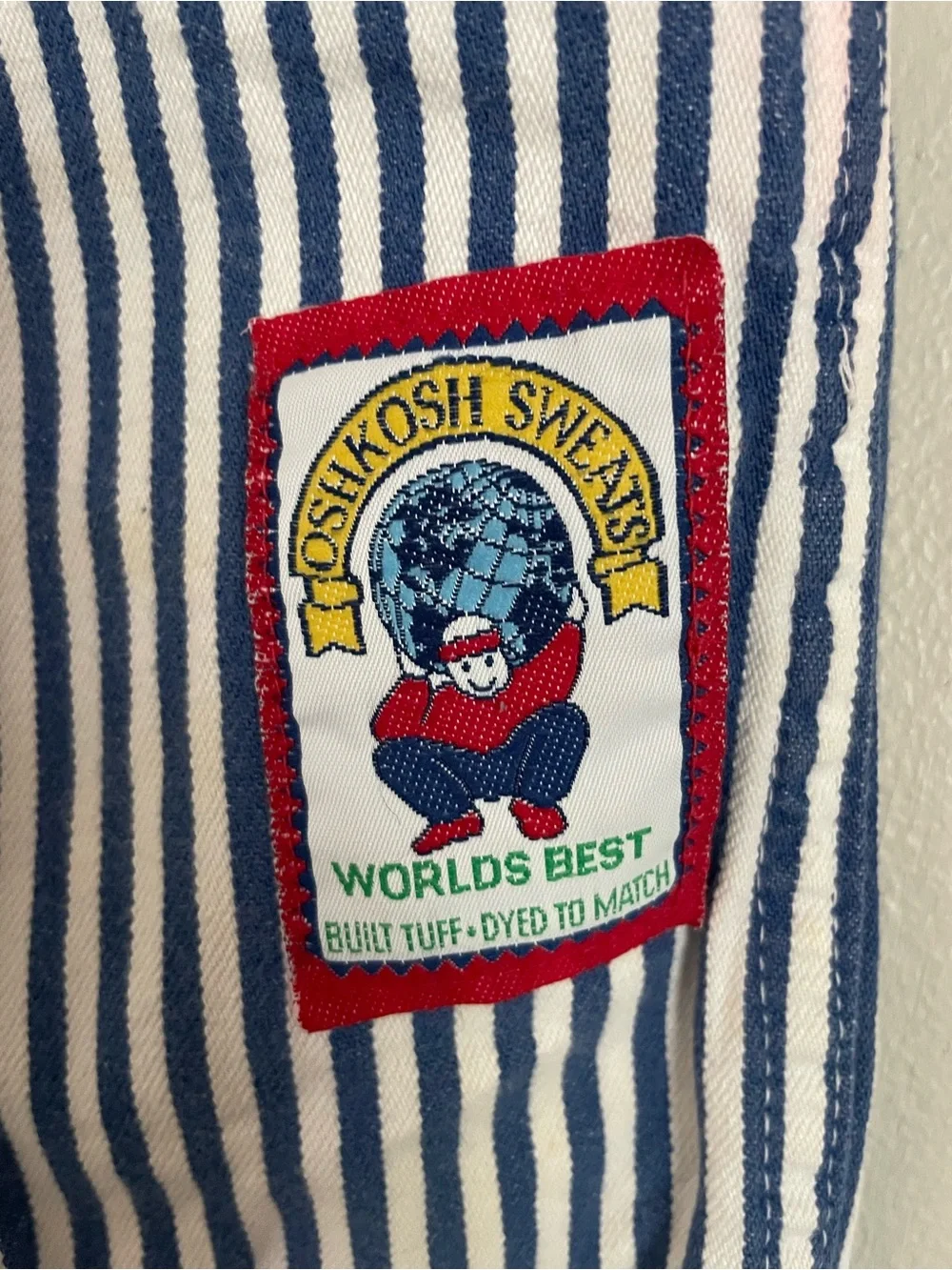 Vtg OshKosh B'gosh World's Best Overalls Train Conductor USA Made Sz 12 Mos